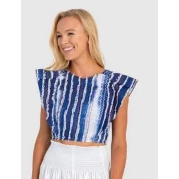 Koch Cecelia S Cropped Top See Flutter sleeve spring summer cute tank Designer - Picture 8 of 8